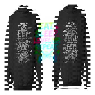 Eat Sleep Level Up Repeat Gamer Video Game Sweatshirt - Monsterry