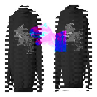 EDM Tyrannosaurus Rex Trippy Vaporwave Rave Dinosaur Tank Top Sweatshirt Unisex | Mazezy