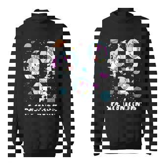 Einhörner Weltraum Lustiges Astronauten Sweatshirt - Seseable