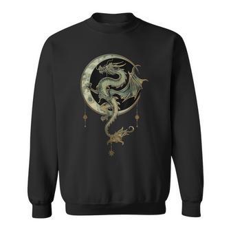 Emerald Dragon Of The Moonlit Realm Sweatshirt - Thegiftio UK