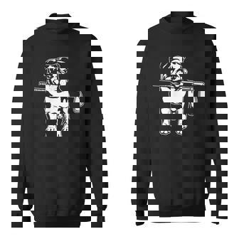 English Bulldog With Golf Clubs Dog Owner Dogs Sweatshirt Unisex | Mazezy