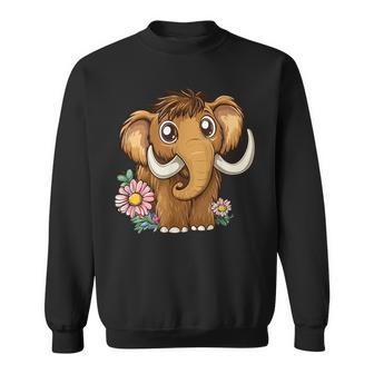 Entzückendes Mammut Mit Blumen Illustration Sweatshirt - Seseable