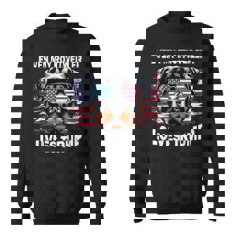 Even My Rottweiler Loves Trump Trump Supporter Dog Lover Sweatshirt - Thegiftio