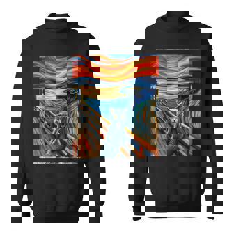 Expressionist Artsy Russian Blue Artistic Russian Blue Cat Sweatshirt Unisex | Mazezy