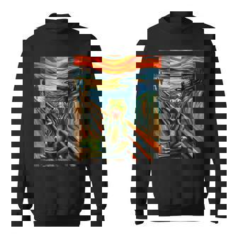 Expressionist Scream Shirt For Frog Lovers Artistic Frog Sweatshirt Unisex | Mazezy