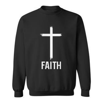 Faith Small Cross Christian Minimalist Religious For Family Sweatshirt - Thegiftio UK