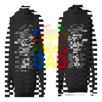 Family Dad Master Builder Building Bricks Blocks Fathers Day Sweatshirt - Monsterry