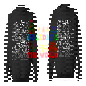 Family Lover Vacations Costume Holidays Around World Xmas Hanukkah Kwanzaa Diwali New Year -Kids Small Sweatshirt Unisex | Mazezy