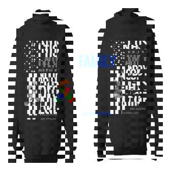 In This Family Nobody Fights Alone Blue Autism Awareness Sweatshirt | Seseable UK