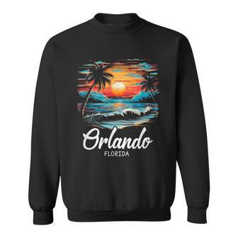 Family Vacation Retro Sunset Florida Orlando Sweatshirt - Monsterry