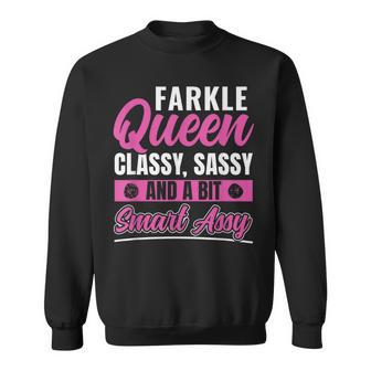 Farkle Game Farkle Player s Women's Black Farkle Queen Farkle Dice Game Sweatshirt - Thegiftio UK
