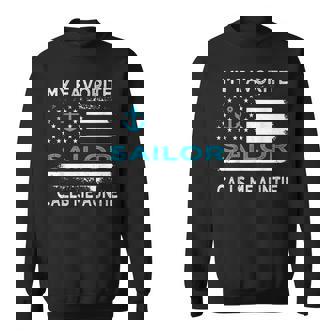 My Favorite Sailor Calls Me Auntie Sailing Usa Flag Anchor Sweatshirt | Mazezy