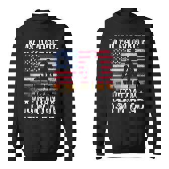 My Favorite Veteran Is My Dad American Flag Military Family Sweatshirt | Seseable FR