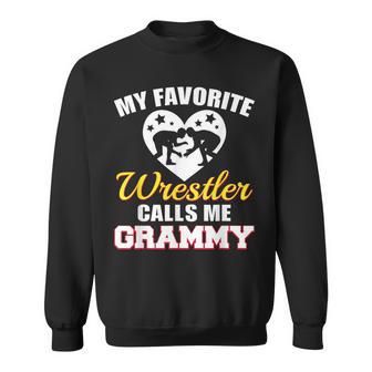 My Favorite Wrestler Calls Me Grammy Wrestling Grammy Sweatshirt - Thegiftio UK