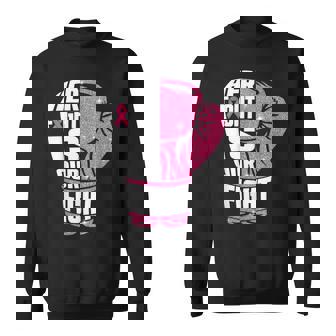Her Fight Is Our Fight Breast Cancer Awareness Boxing Glove Sweatshirt - Seseable