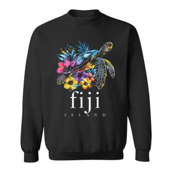 Fiji Islands Turtle Flowers Diving Surfer Souvenir Sweatshirt - Thegiftio