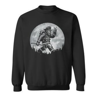 Firefighting Retro Bigfoot Firefighter Sasquatch Fireman Sweatshirt | Seseable UK