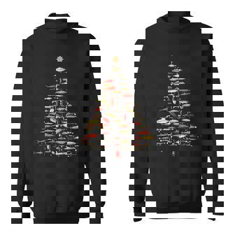 Fishing Lure Christmas Tree Fish Fly Fisherman Ocean Sport Sweatshirt | Mazezy