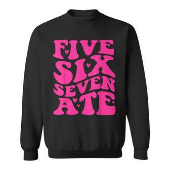 Five Six Seven Ate Cheer Cheerleader Cheer Era Pink Print Sweatshirt - Monsterry
