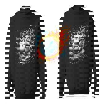 Flaming Soccer Ball On Fire Colorful Splash Sports Lover Fan Sweatshirt - Thegiftio