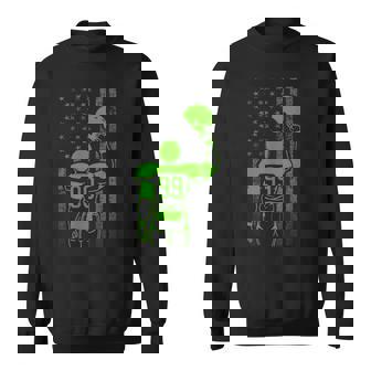 Football Number 99 Green Football Player Flag With Helmet Sweatshirt Unisex | Mazezy