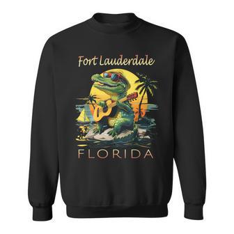 Fort Lauderdale Florida Vacation Cute Alligator Souvenir Sweatshirt - Thegiftio