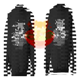 Fox With Noodles Ramen Kawaii Fox Sweatshirt - Thegiftio