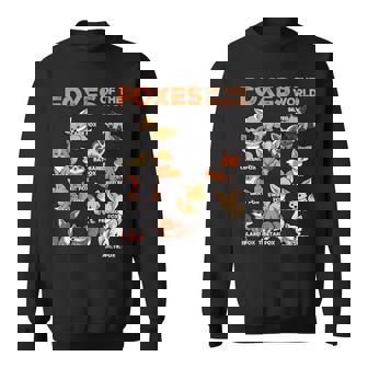 Foxes Of The World Educational Animal Fox Lover Kawaii Fox Sweatshirt | Mazezy