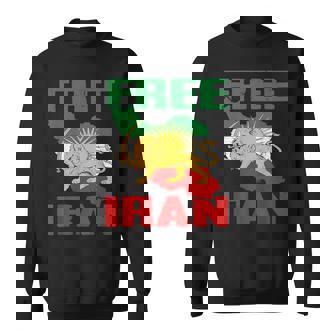 Free Iran T Iranian Flag Lion Sweatshirt - Monsterry