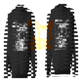 French Bulldog Howling To The Moon Vintage 90S Dog Sweatshirt - Monsterry