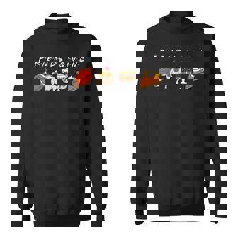 Friends Giving Turkey Football Pumpkin Thanksgiving Autumn Sweatshirt | Seseable CA