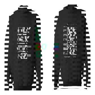 Frog Fully Rely On God 面白いレトロラブハートカエル愛好家 長袖tシャツ スウェットシャツ - Kawaiitshirt