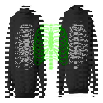 Fun Cool Green Skeleton Rib Cage Halloween Sweatshirt | Mazezy