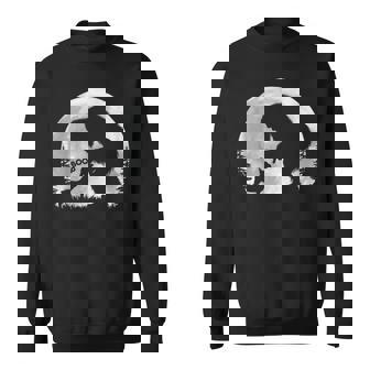 Fun Hand Boop Nose Bigfoot Sasquatch French Bulldog Moon Sweatshirt - Seseable