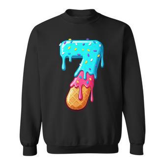 67 Number 7 Ice Cream Drip Meme Matching Group Costume Sweatshirt - Thegiftio UK