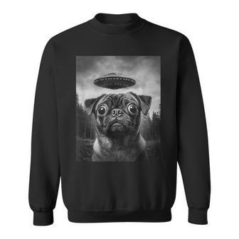 Alien Pug Selfie With Ufo Sweatshirt - Thegiftio UK
