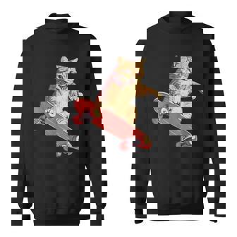 Cat On A Skateboard Skateboarding Sweatshirt - Monsterry