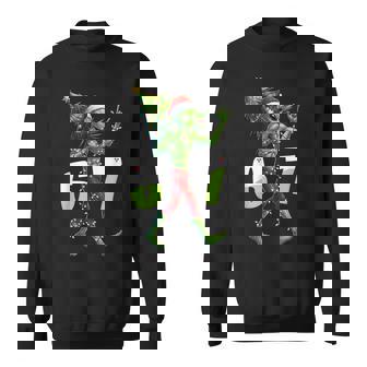 Christmas Alien Six Seven Meme 67 Santa Hat 6 7 Xmas Sweatshirt | Seseable CA