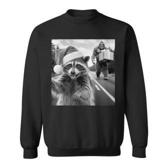 Christmas Raccoon Raccoon Selfie With Bigfoot Sweatshirt - Thegiftio UK