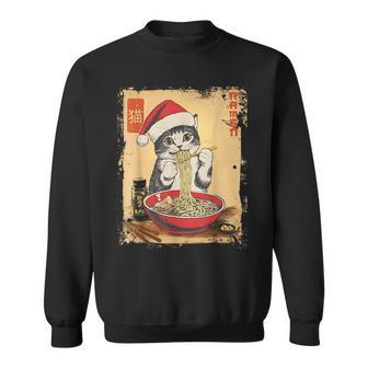 Christmas Santa Cat Ramen Japanese Kawaii Anime Cat Sweatshirt | Seseable UK