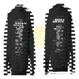 Cute Highland Cow Workout Gym Fitness Weightlifting Sweatshirt - Monsterry