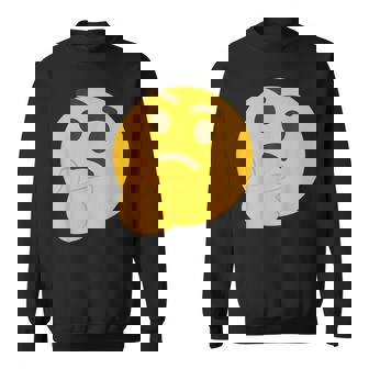 Emoticon Thinking Face Thinker Sweatshirt | Mazezy