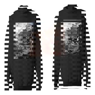 Gen Alpha Meme Soldier Cat Hilarious World War Joke Sweatshirt | Seseable FR