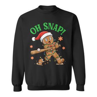 Gingerbread Baseball Christmas Cookie Oh Snap Santa Sweatshirt | Seseable UK