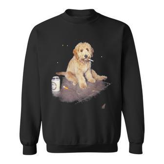 Goldendoodle Smoking Meme Smoking Dog Cigarette Sweatshirt - Thegiftio UK