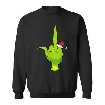 Green Hand Middle Finger Xmas Santa Sweatshirt | Seseable UK