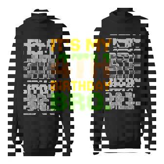 It's My 4Th Birthday Bro Video Game Pixel Bday Boy Sweatshirt - Monsterry