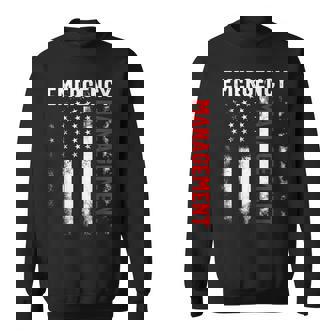 Job Title Worker American Flag Emergency Management Sweatshirt - Monsterry