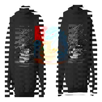 Kaiju Eating Ramen Japanese Monster Lover Birthday Boy Sweatshirt - Monsterry