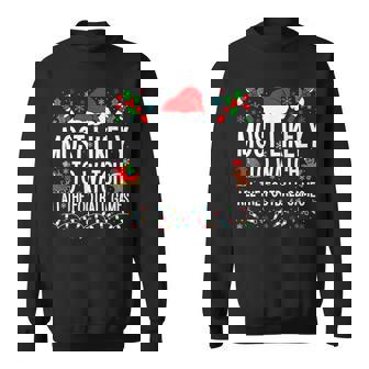 Matching Most Likely Christmas Family 2024 Adults Football Black Small Sweatshirt | Seseable CA